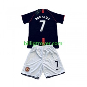 Billige Fotballdrakter Manchester United Cristiano Ronaldo 7 Barn Retro Bortedraktsett 2007-2008 Kortermet